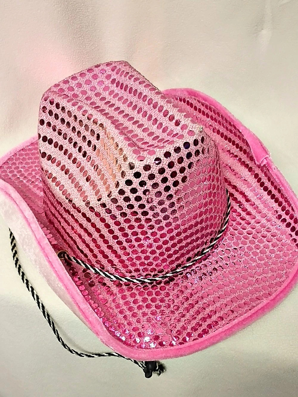 Pink Sequin Cowboy-Style Hat